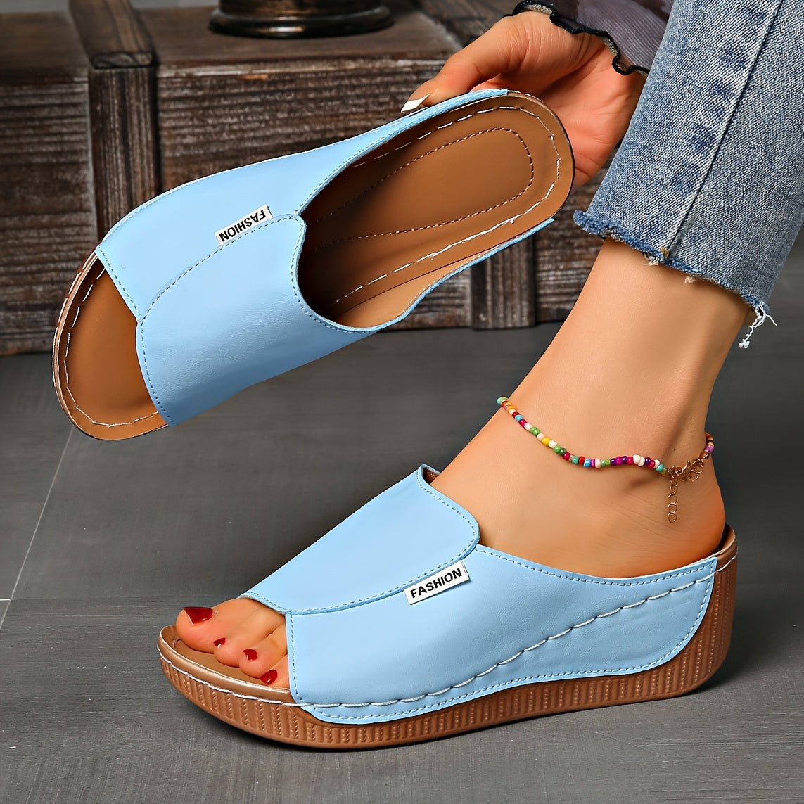 Light Blue Platform Sandals